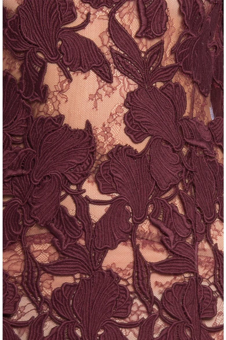 Macramé Lace Gown, Alternate, color, BORDEAUX