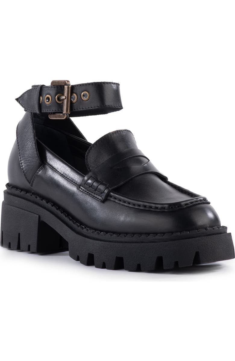 Seychelles Not The One Ankle Strap Lug Penny Loafer, Main, color,