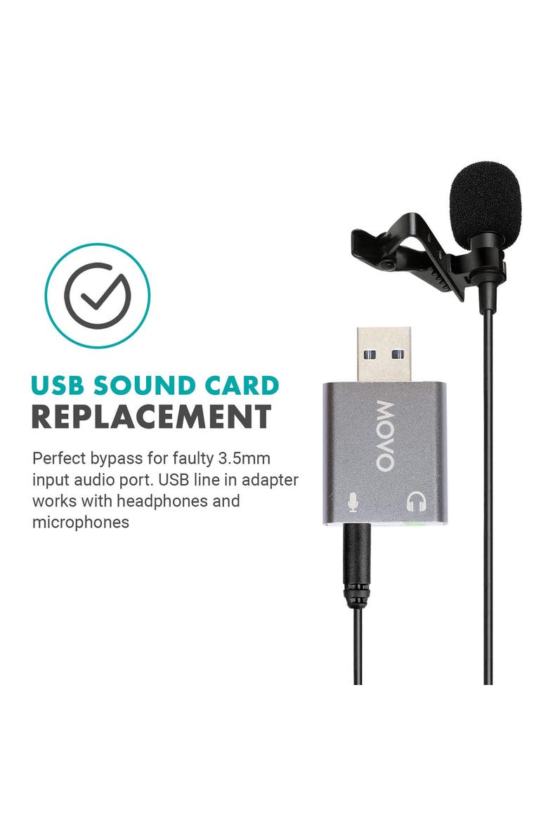 USB-AC1 TRRS Mic. to USB 2.0 Sound Card Adapter, Alternate, color, Black