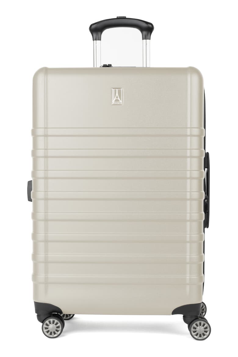 Rollmaster™ Lite 2 24-Inch Expandable Medium Checked Hardside Spinner Luggage, Main, color, WHITE MATTE