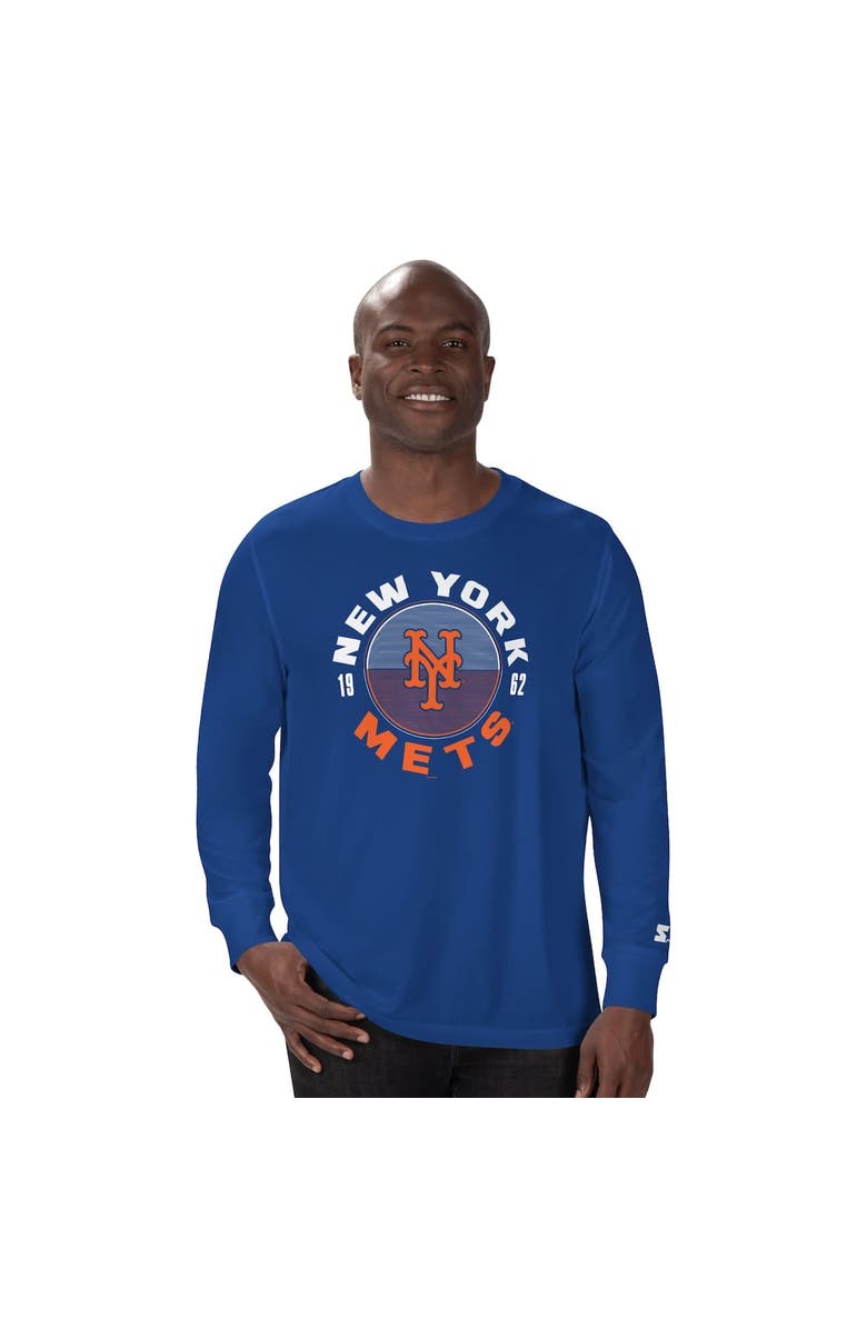 STARTER Men's Starter Royal New York Mets Halftime Long Sleeve T-Shirt, Main, color, Royal