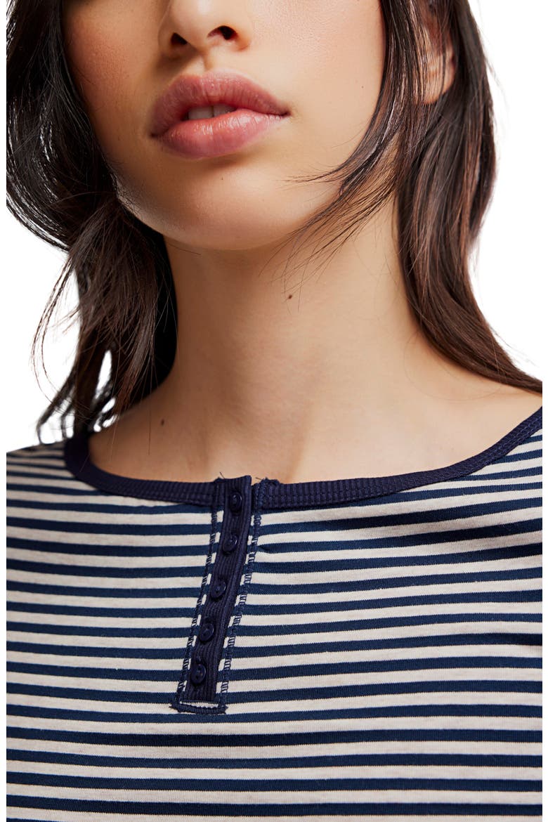 Morning Pages Striped Henley, Alternate, color, NAVY COMBO