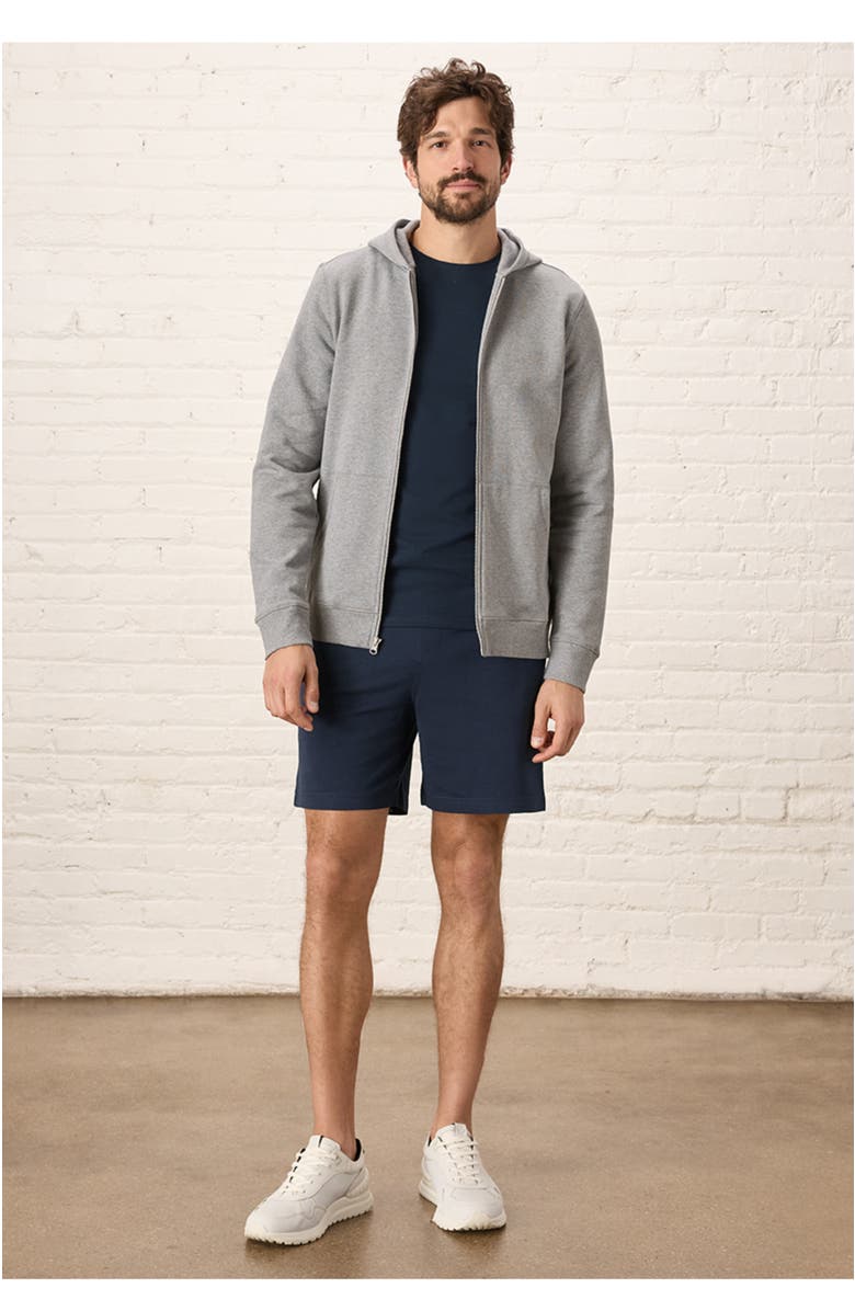 Pact Organic Brushed Fleece Zip Hoodie, Alternate, color, Heather Grey