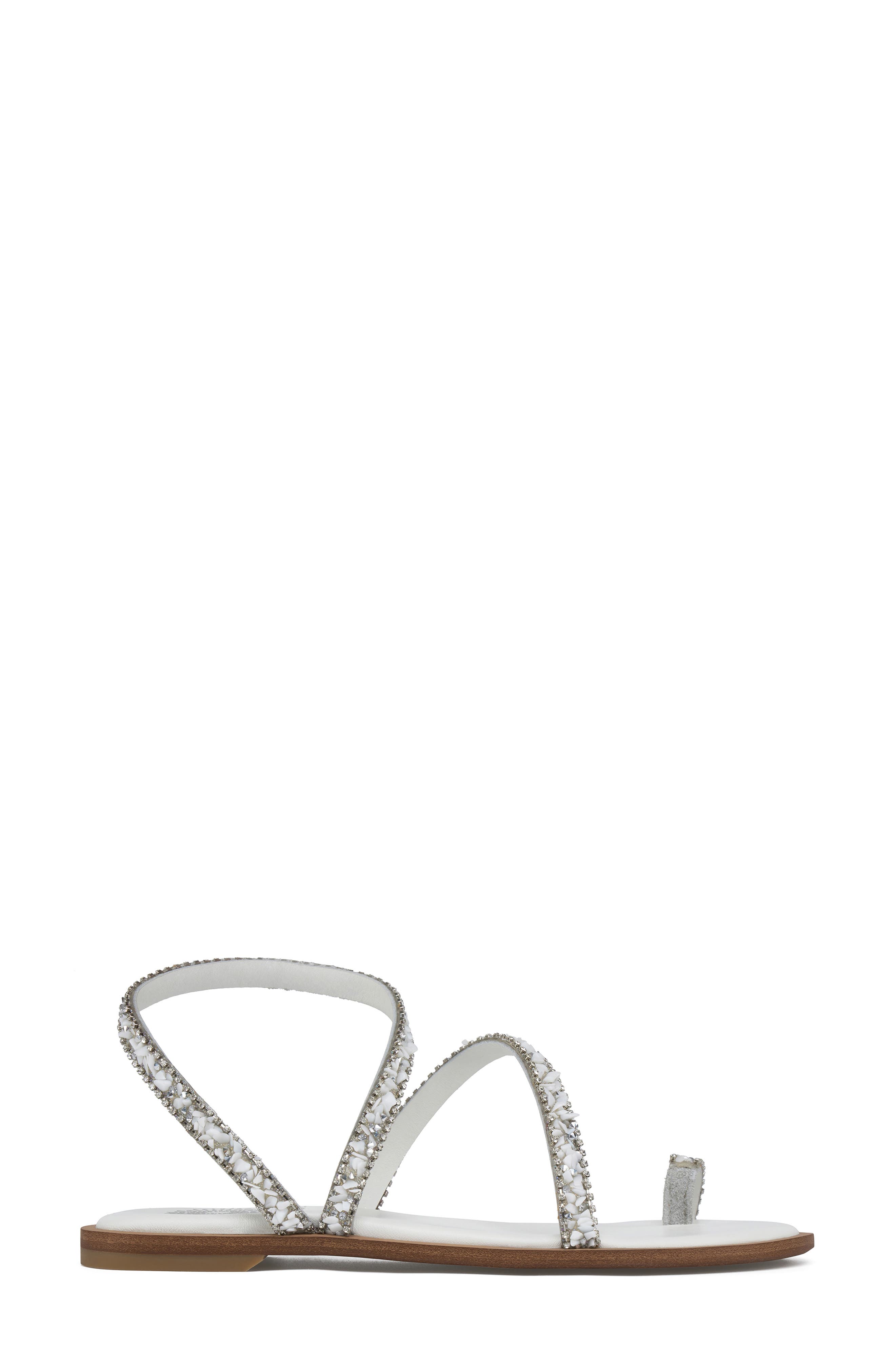 Grace Footwear Positano Crystal & Rhinestone Sandal, Alternate, color, White