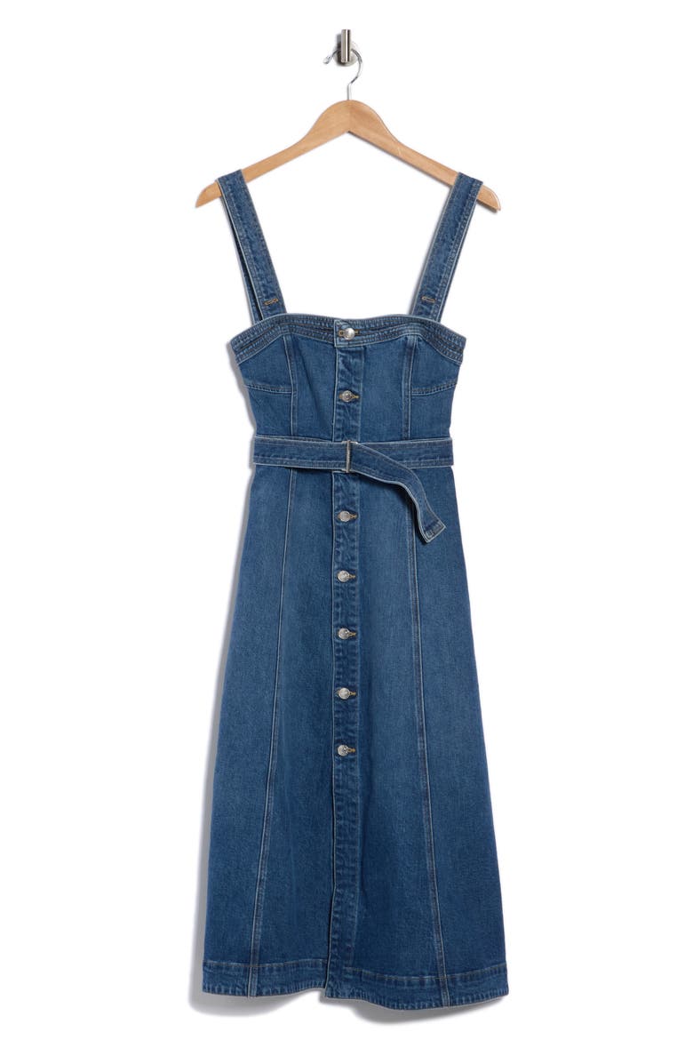 Alba Bustier Denim Midi Dress, Alternate, color, TRANCOSO