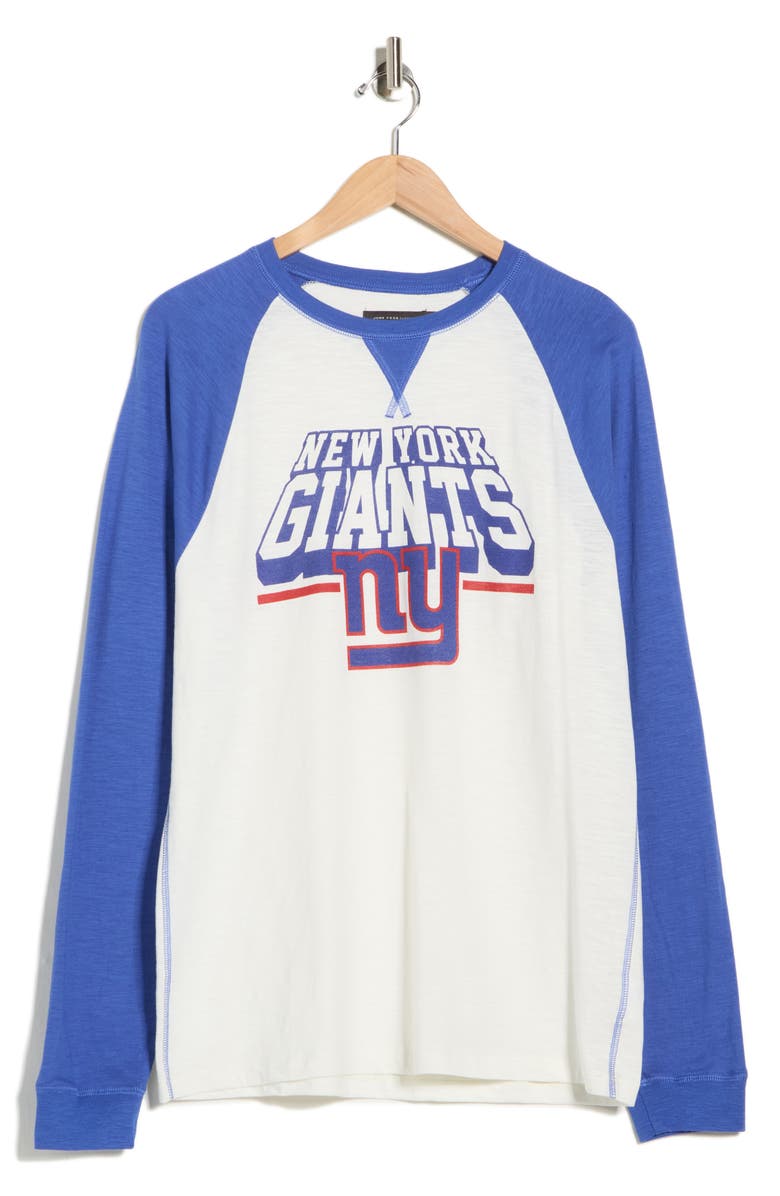 Junk Food NY Giants Raglan Sleeve Graphic T-Shirt, Alternate, color, Vintage White Liberty