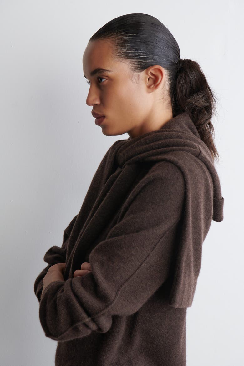 Cashmere Crew-Neck Sweater, Alternate, color, DARK BROWN