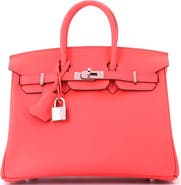 Pre-Owned Hermes Birkin Handbag Pink Swift with Palladium Hardware 25