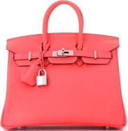 Pre-Owned Hermes Birkin Handbag Pink Swift with Palladium Hardware 25
