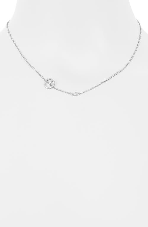Meshmerise Bezel Diamond Initial Chain Necklace In Silver