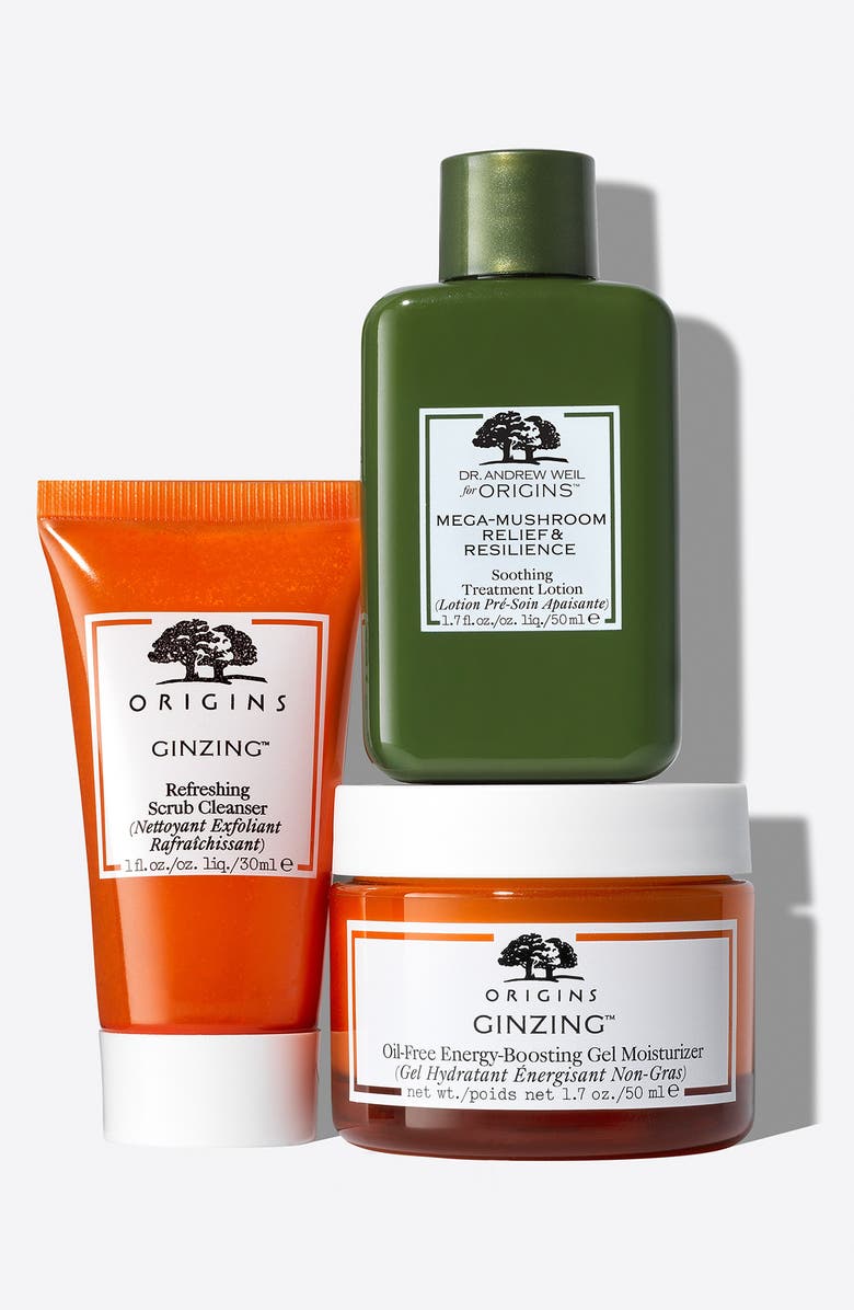Origins Glow & Believe GinZing & Mega-Mushroom Hydrating Glow Set USD $48 Value, Alternate, color,