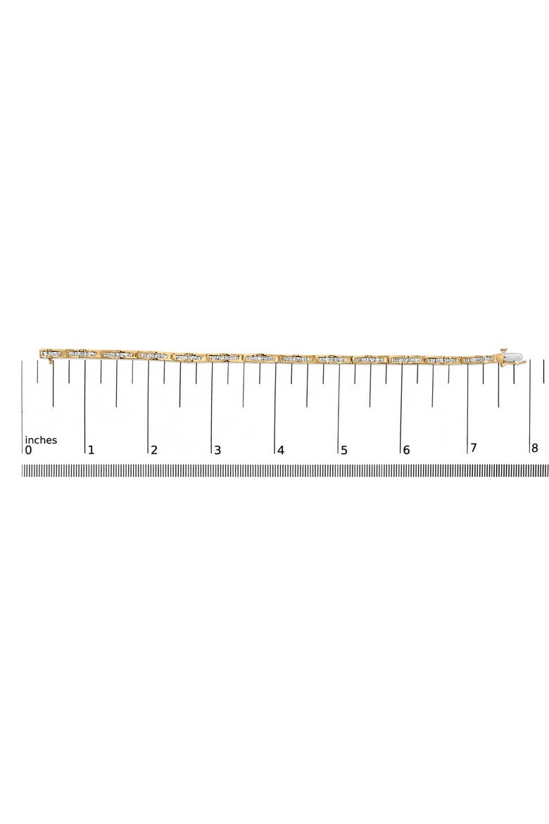 10K Yellow Gold 2.00 Cttw Baguette Diamond Channel Set Link Bracelet, Alternate, color, Yellow Gold