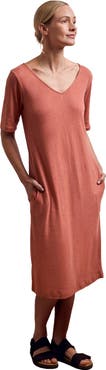 Celtic & Co. Linen Blend V-Neck Midi Dress