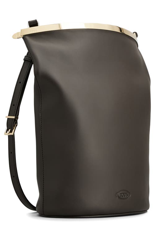 Tod's Frame Leather Shoulder Bag In Palissandro