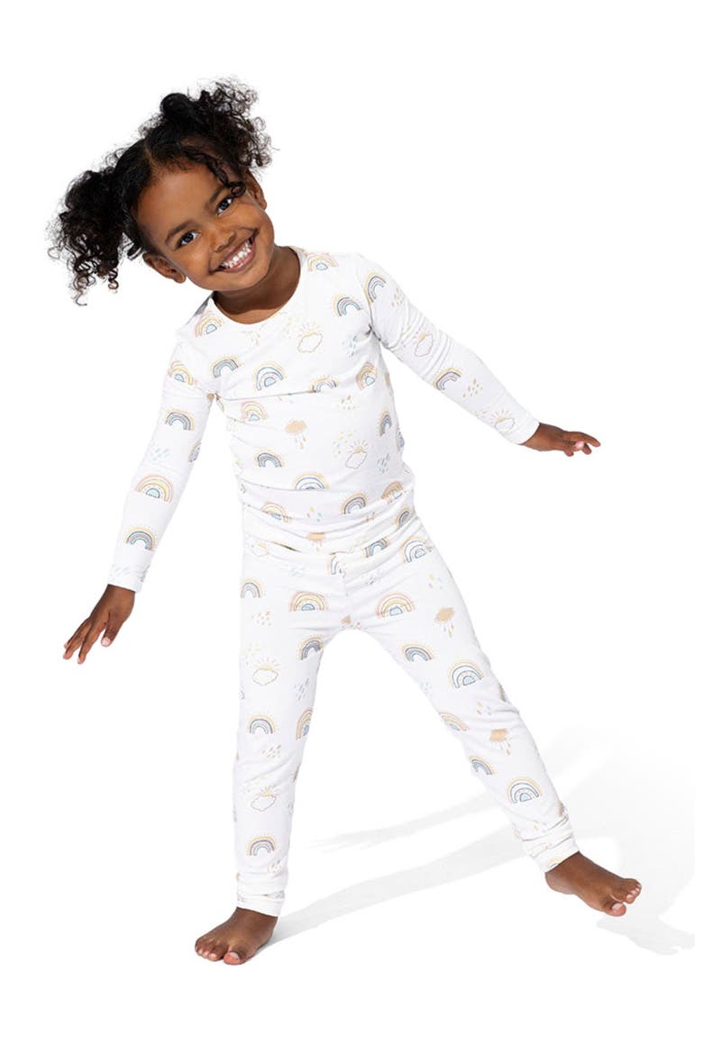 Kids' Rainbows Set of 2 Piece Pajamas, Alternate, color, Rainbows
