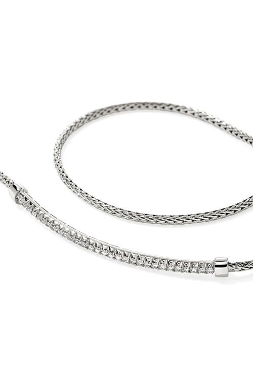 John Hardy Sterling Silver Jh Essentials Diamond Pave Wrap Bracelet In Silver/diamonds