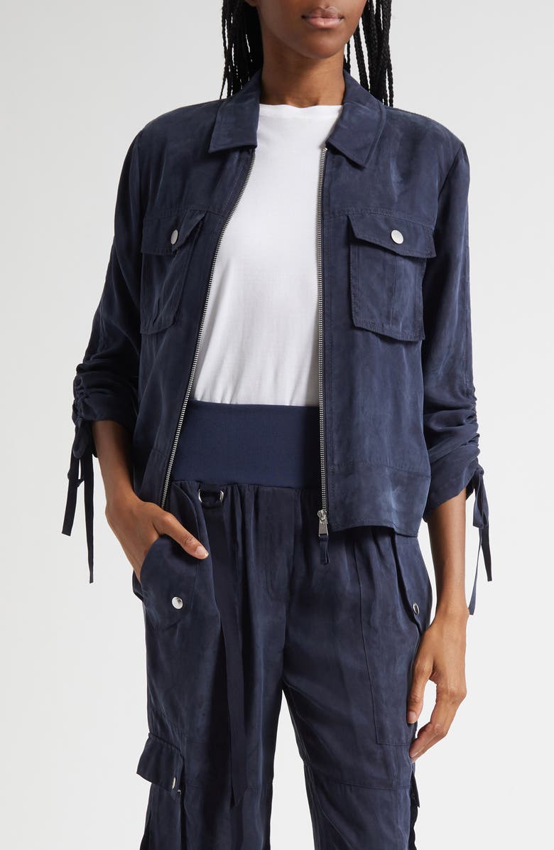 Cinq à Sept Dale Washed Twill Jacket, Main, color, Navy