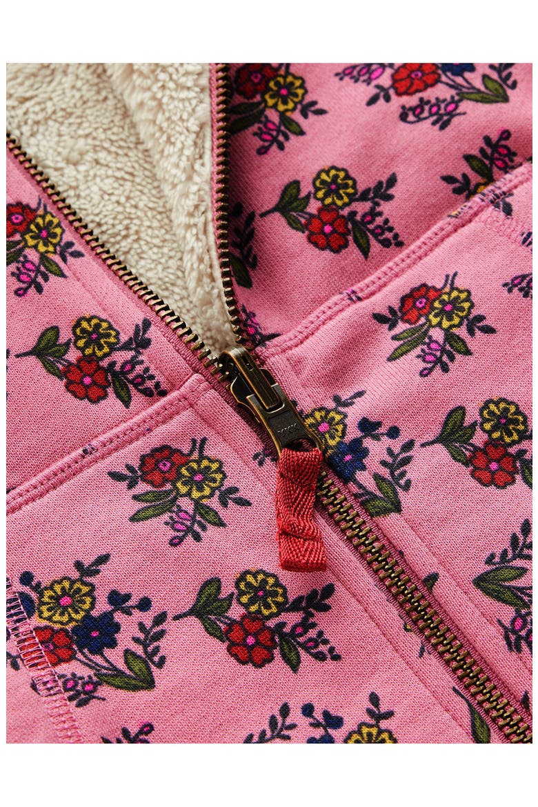 Kids' Reversible Borg Hoodie, Alternate, color, FORMICA PINK FLORAL BUNCHES