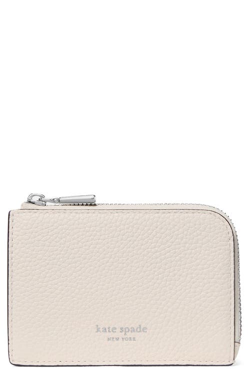 Kate Spade New York Mini Pebble Leather Zip Card Case In Neutral