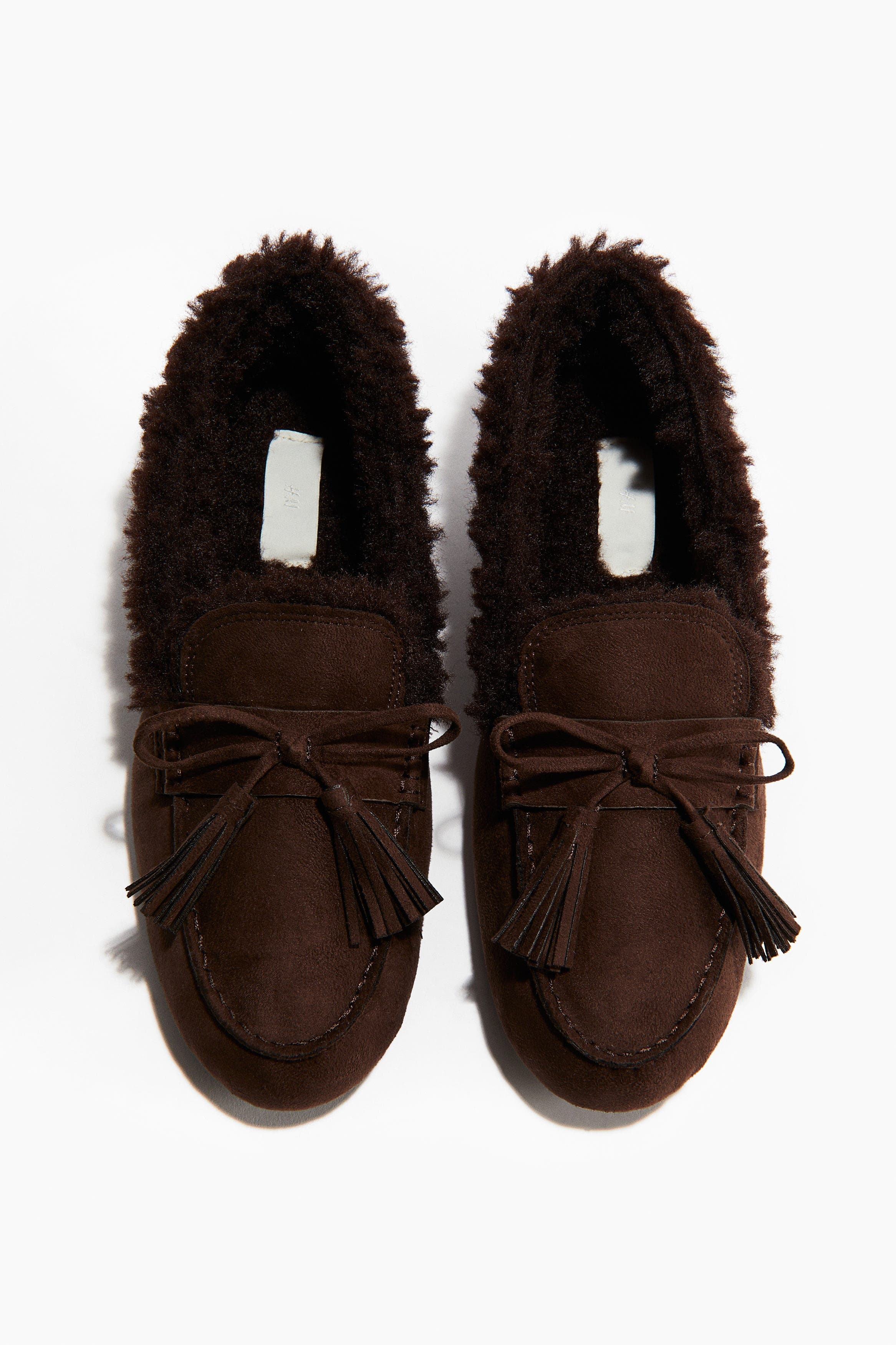H&M Warm-lined Slippers, Alternate, color, Dark Brown