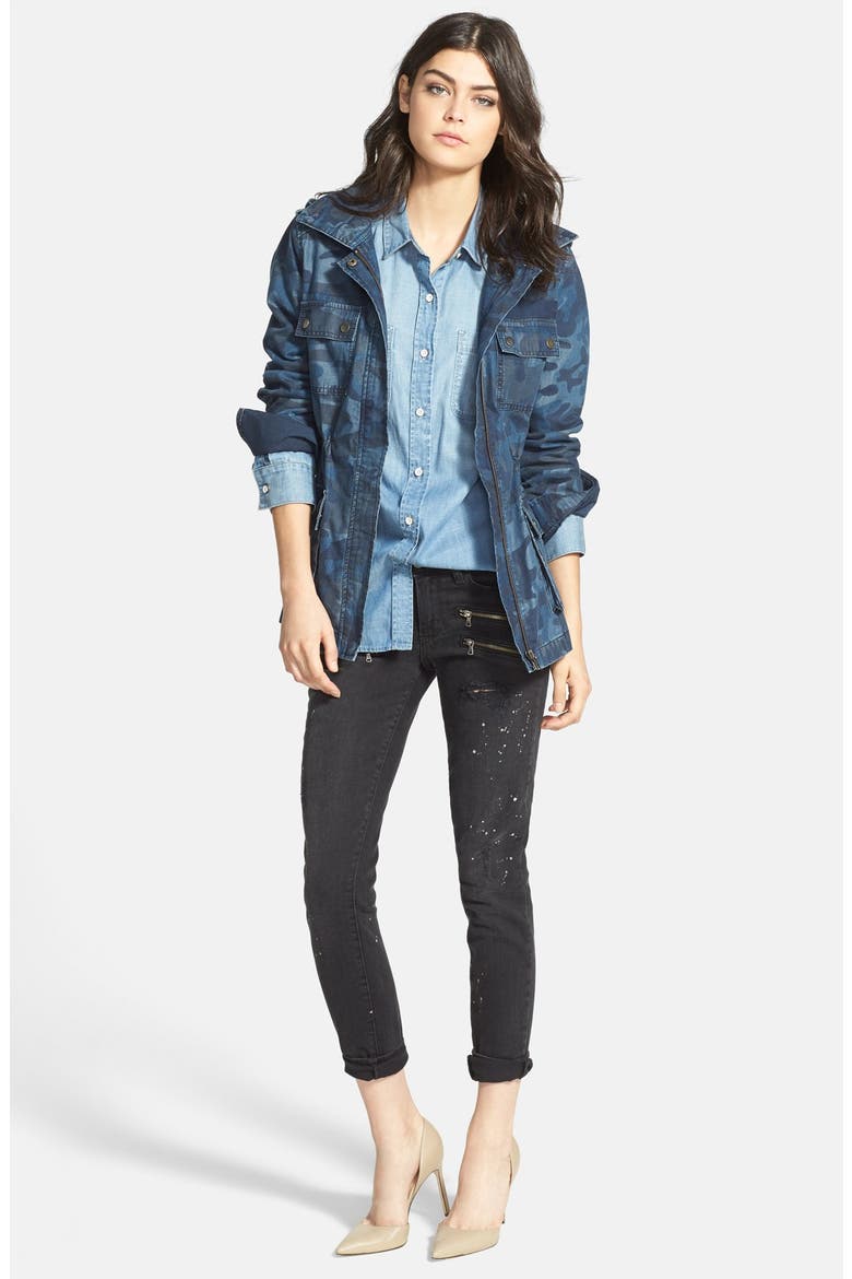 Treasure&Bond Boyfriend Fit Denim Shirt, Alternate, color, MEDIUM WASH