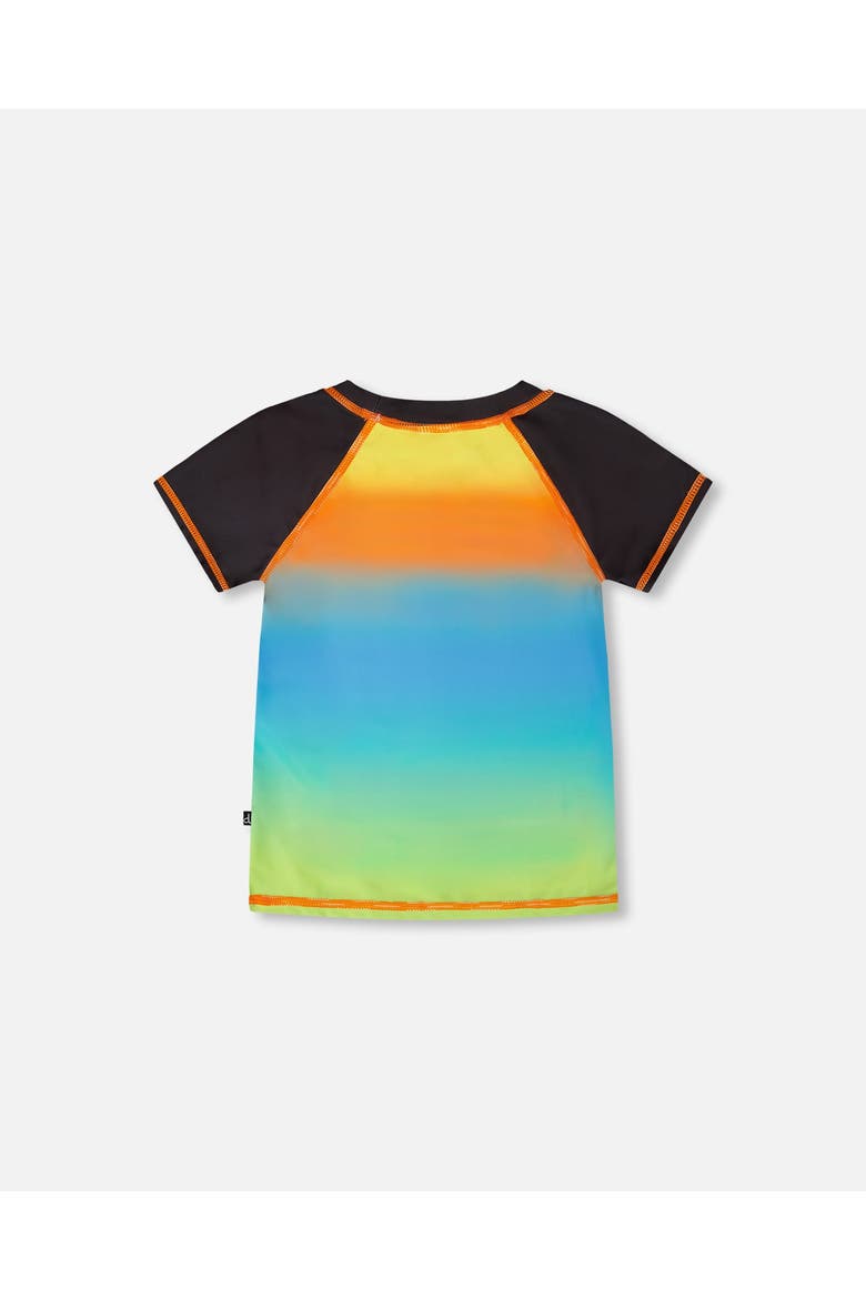Short Sleeve Gradient Rashguard, Alternate, color, Orange, Blue & Green Gradient