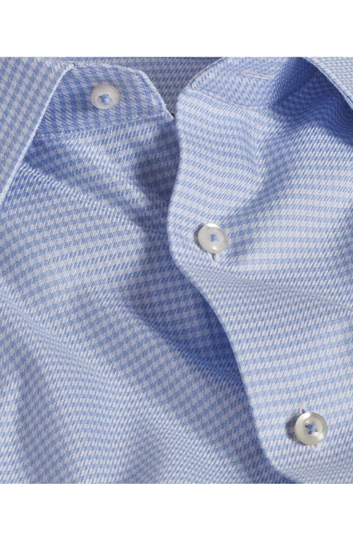 David Donahue Trim Fit Medallion Print Pima Cotton Oxford Cloth Dress Shirt In Sky/blue