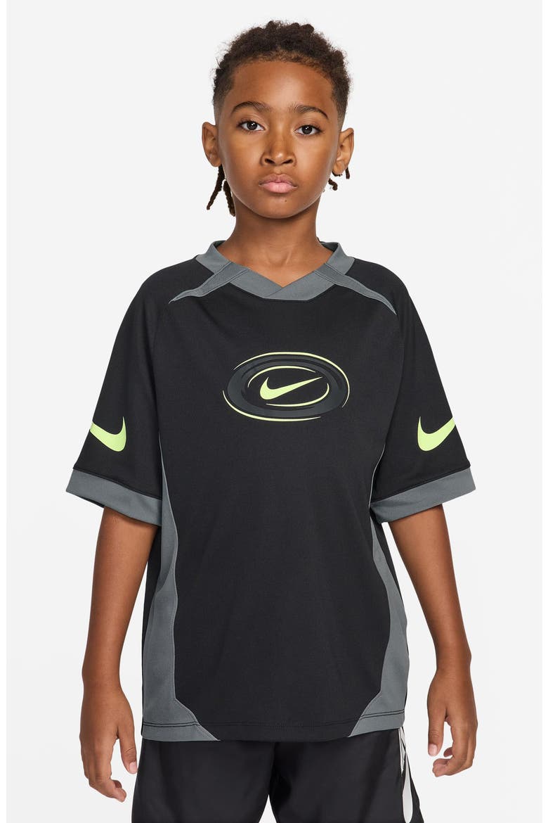 Kids' Dri-FIT Graphic T-Shirt, Main, color, BLACK/ SMOKE GREY/ LIQUID LIME