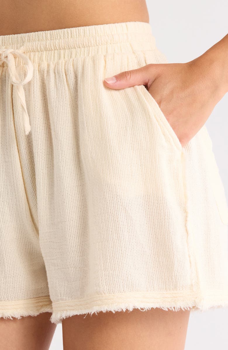 Elan Tie Waist Cover-Up Shorts, Alternate, color, Natural