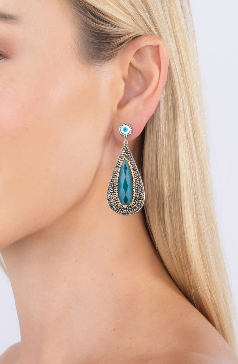 EYE CANDY LOS ANGELES CZ Evil Eye Drop Earrings, Alternate, color,