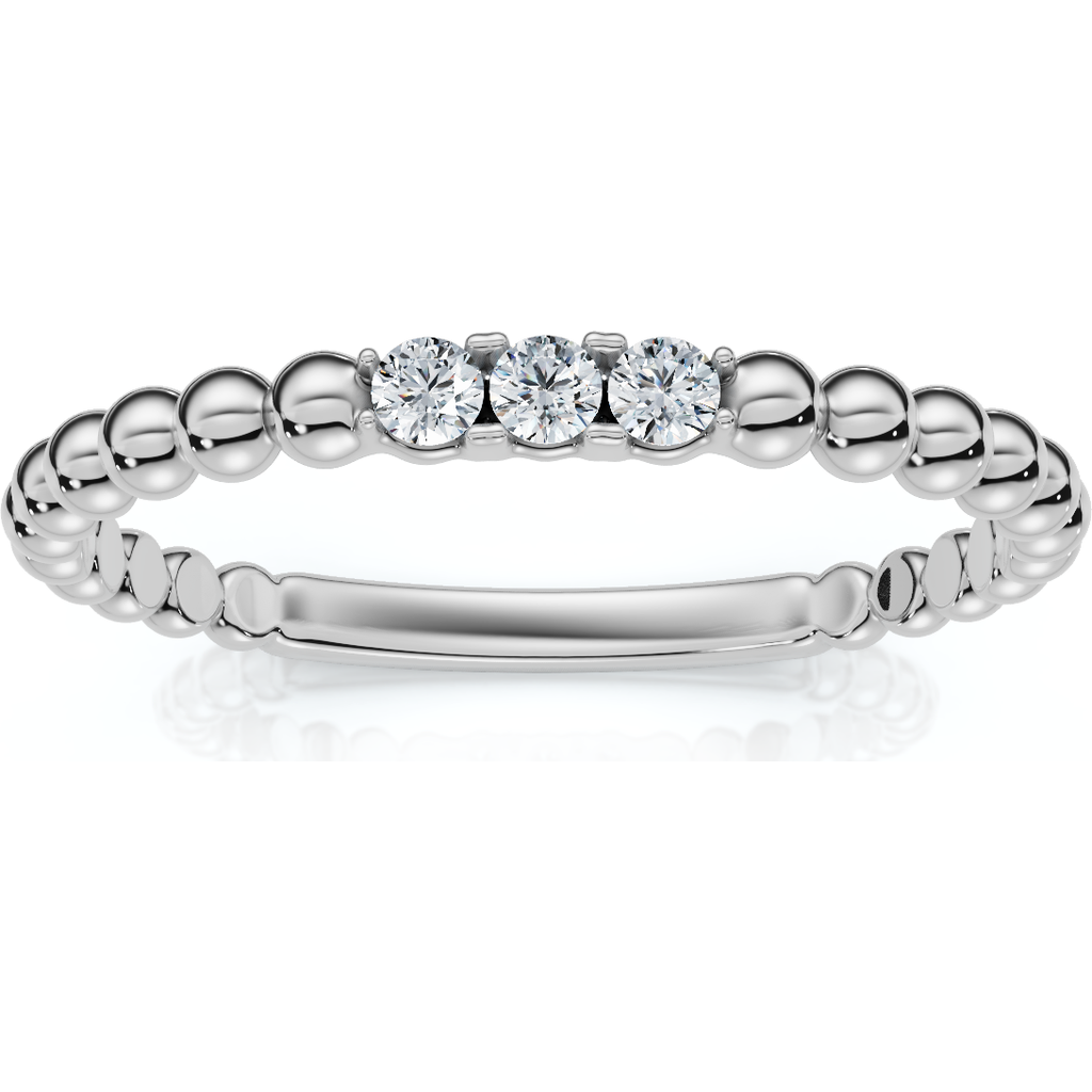 Bliss Diamond Beaded Diamond Stackable Accent Anniversary Ring 14k Gold Or Platinum Lab Grown