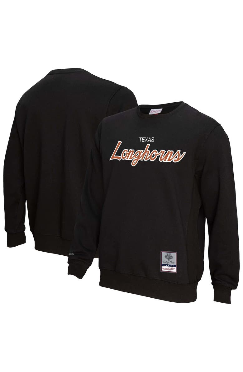 Mitchell & Ness Men's Mitchell & Ness  Black Texas Longhorns Elite Script Pullover Sweatshirt, Main, color, Black
