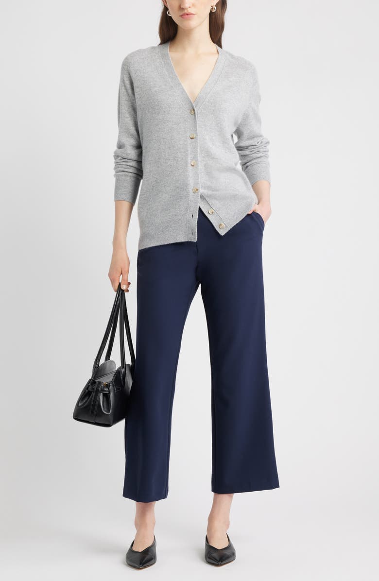 Nordstrom Cashmere V-Neck Cardigan, Alternate, color, Grey Silk Heather