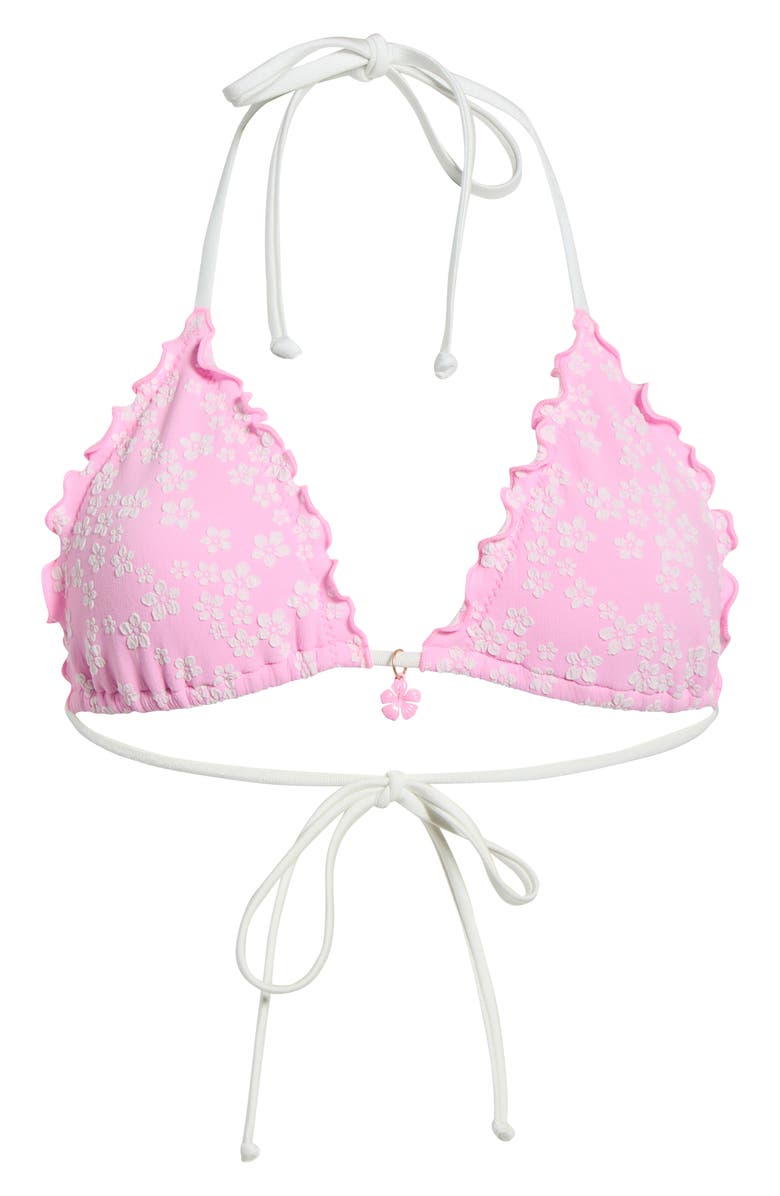 Kulani Kinis Lettuce Trim Bikini Top, Alternate, color, Sugar Sprinkle