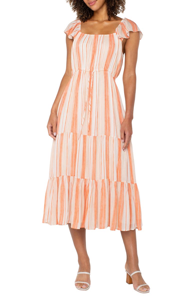 Liverpool Los Angeles Flutter Sleeve Maxi Dress, Main, color, 