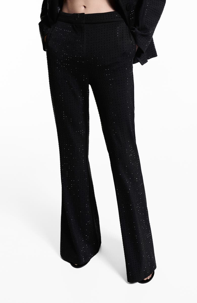 MANGO Rhinestone Embellished Straight Leg Pants, Main, color, 