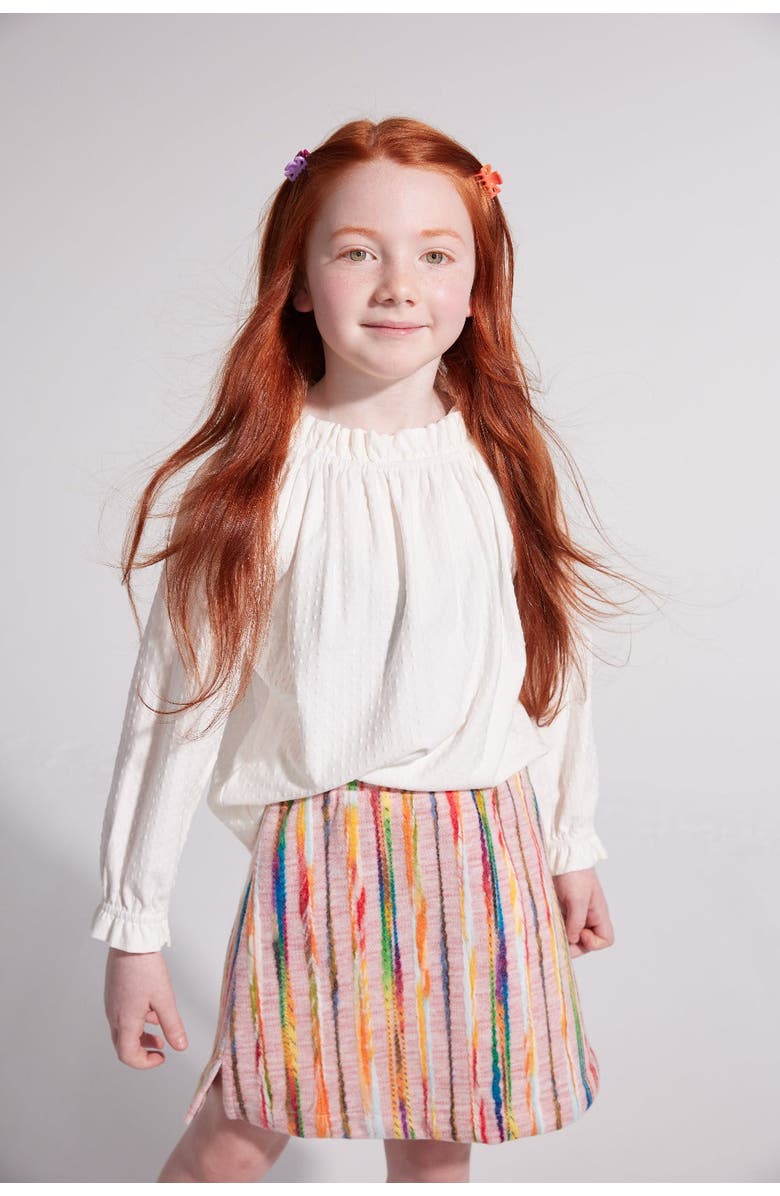 BISBY Kids' Floral Tory Top, Alternate, color, Snow Pointelle