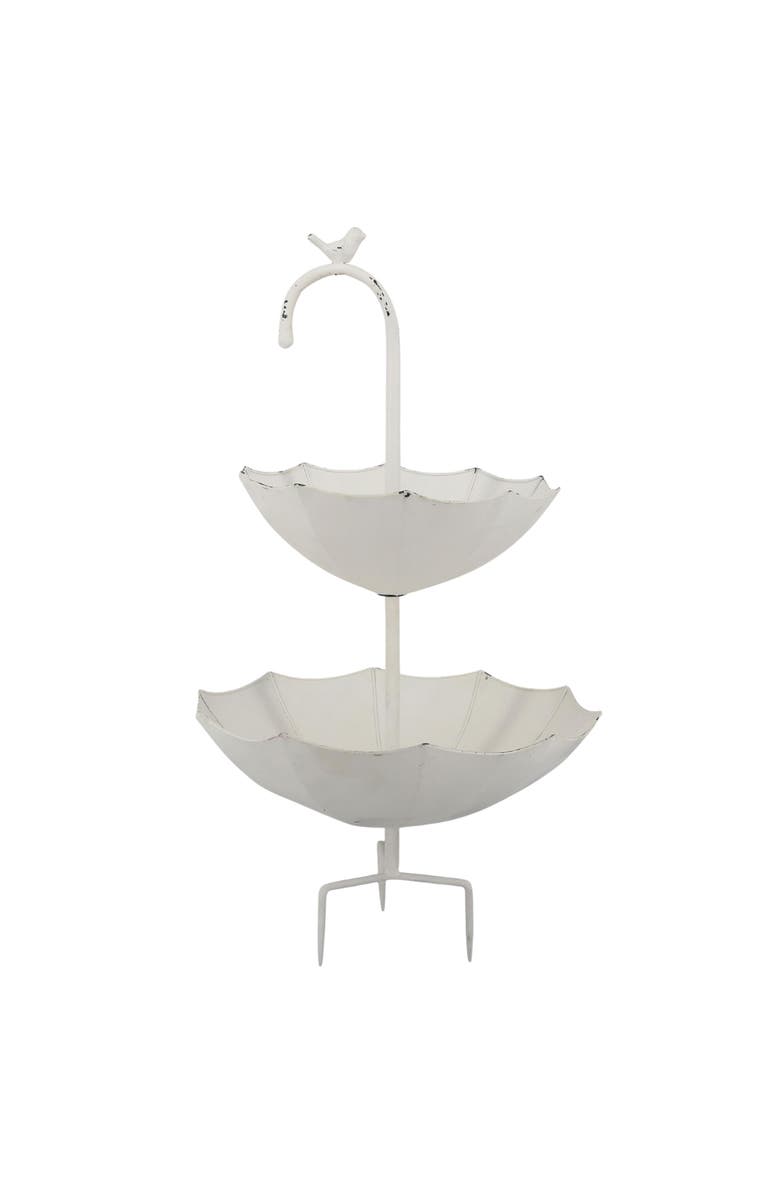 Transpac Metal Umbrella Bird Feeder Garden Stake Decorative Home Accent for Spring Outdoor Yard Decor, Main, color, Multicolored