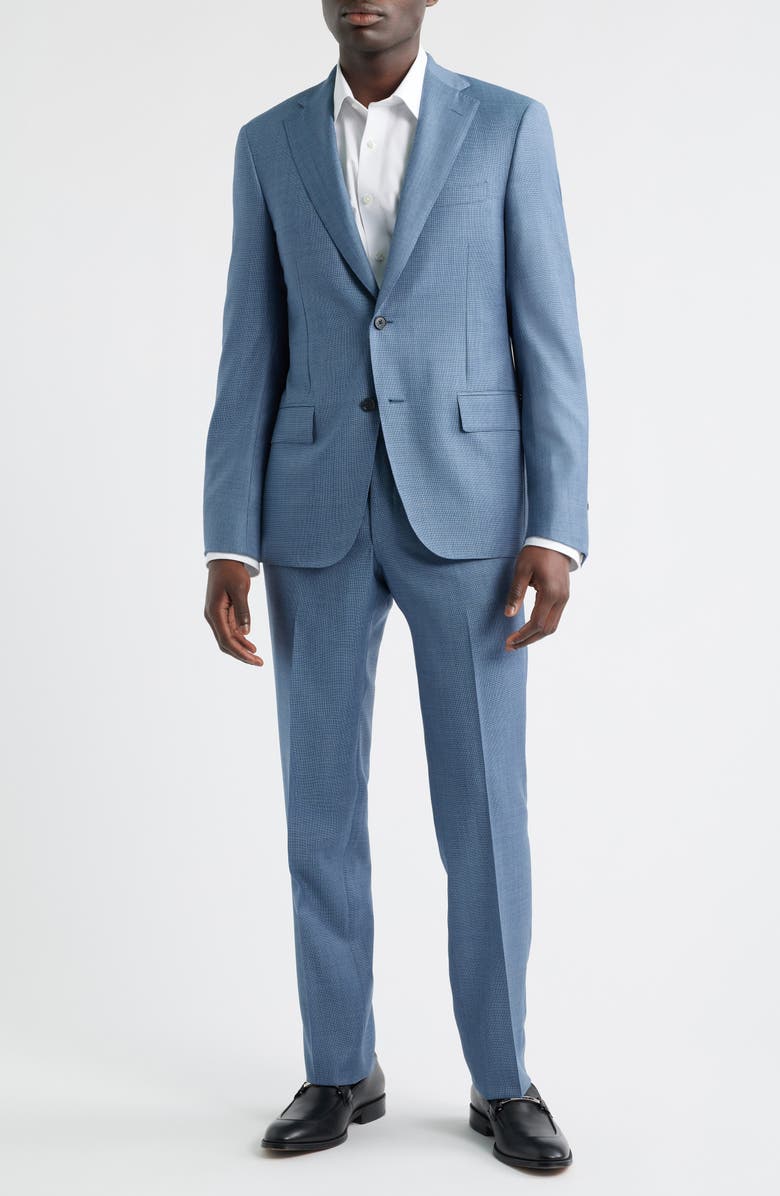 Heritage Gold Textured Light Blue Wool Suit, Main, color, Blue