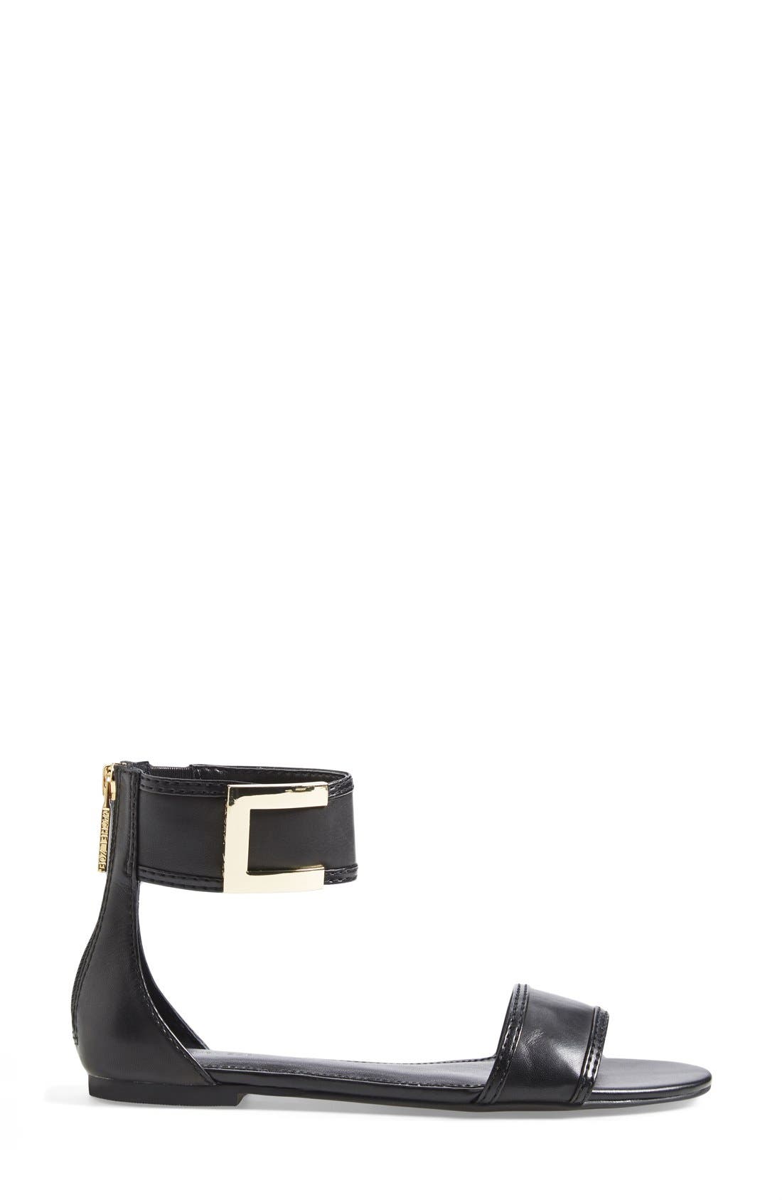 'Gracie' Ankle Strap Sandal, Alternate, color, BLACK