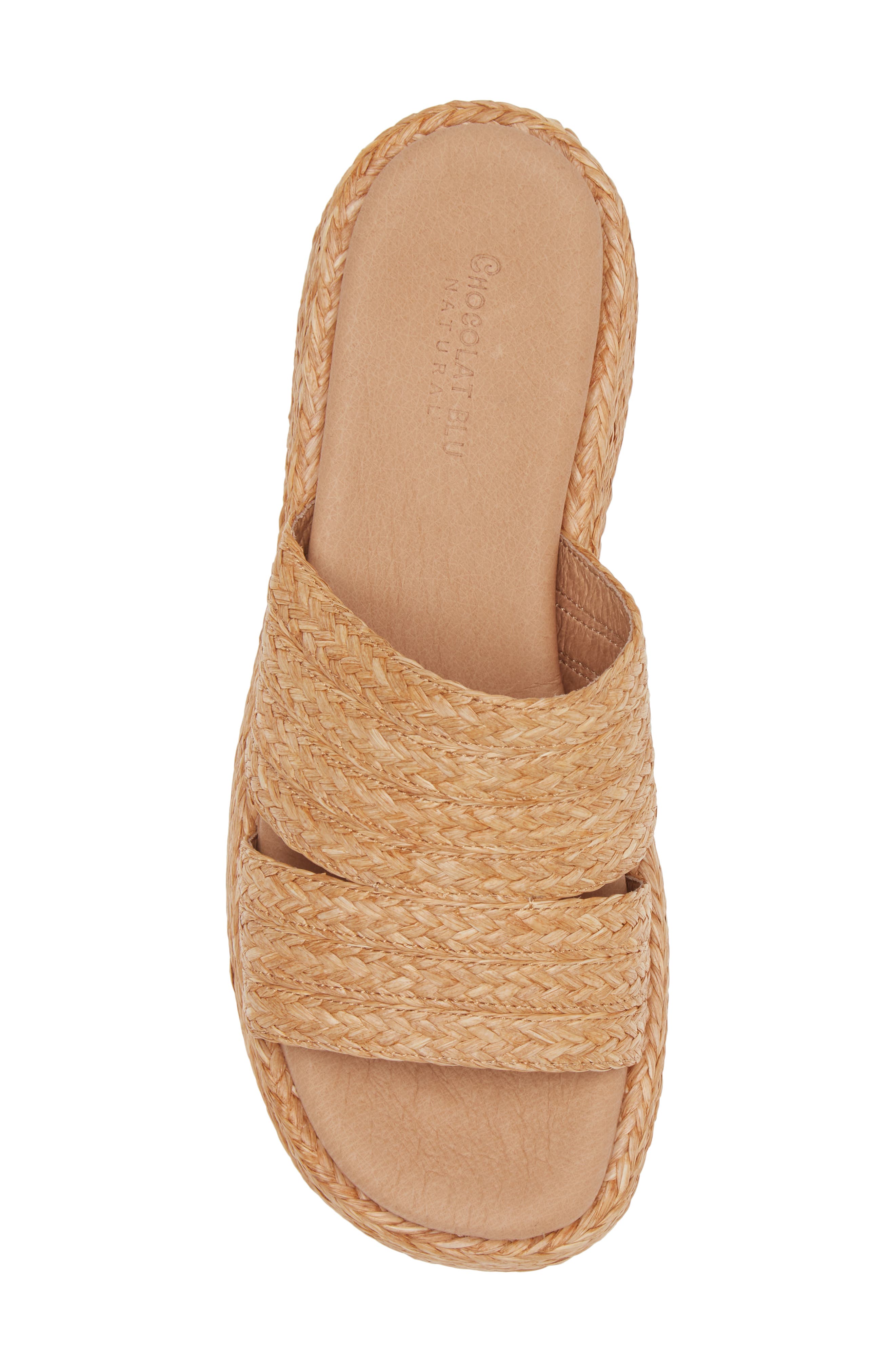 Chocolat Blu Larra Platform Slide Sandal, Alternate, color, Toast Raffia