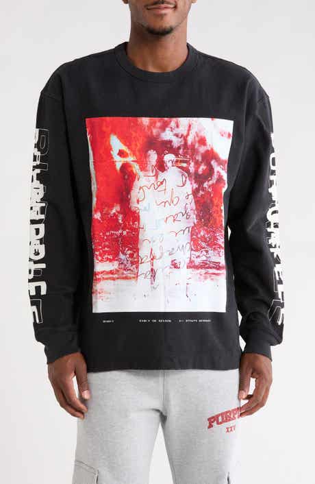 Textured Long Sleeve Graphic T-Shirt
