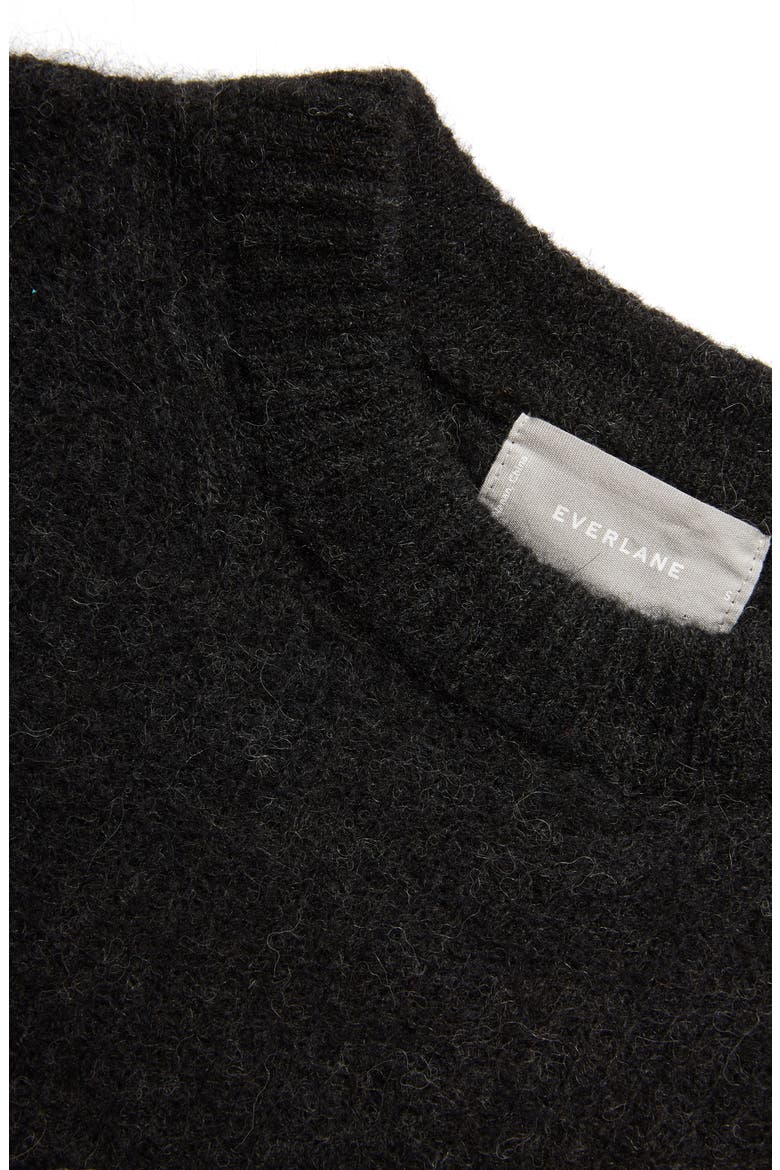 The Oversize Alpaca Blend Crewneck Sweater, Alternate, color, HEATHER BLACK