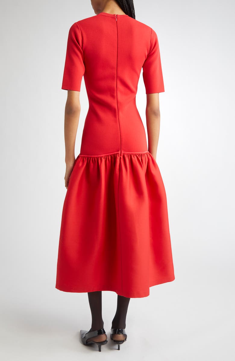 TOTEME Twinflower Flounce Sweater Dress, Alternate, color, Poppy