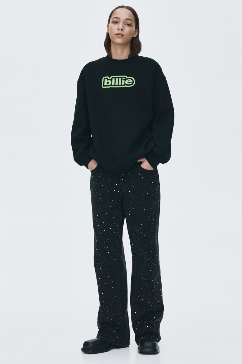Oversized Print-motif Sweatshirt, Main, color, Black/Billie Eilish