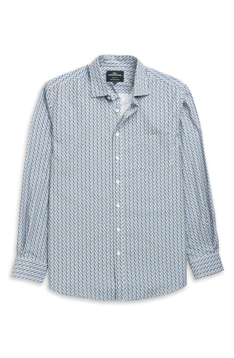 Rodd & Gunn Maitlands Sports Fit Geometric Print Cotton Poplin Button-Up Shirt, Alternate, color, Dusk