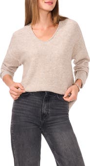 Vince Camuto Sequin Detail V-Neck Sweater