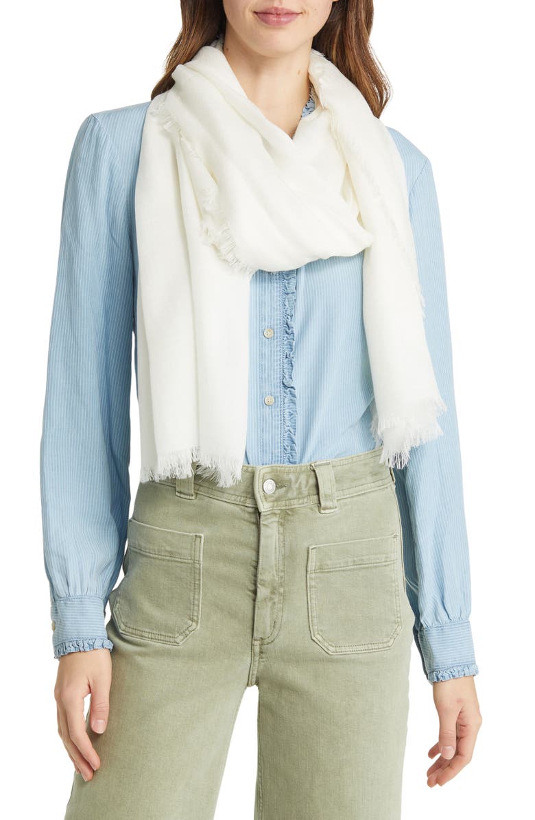 Nordstrom Cashmere & Silk Wrap, Main, color, Ivory