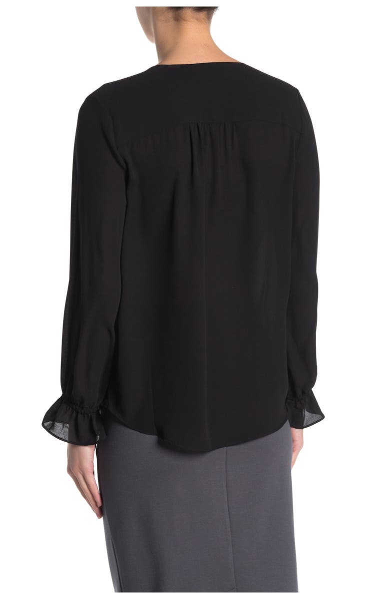 T Tahari Feminine Button Front Long Sleeve Blouse, Alternate, color, 
