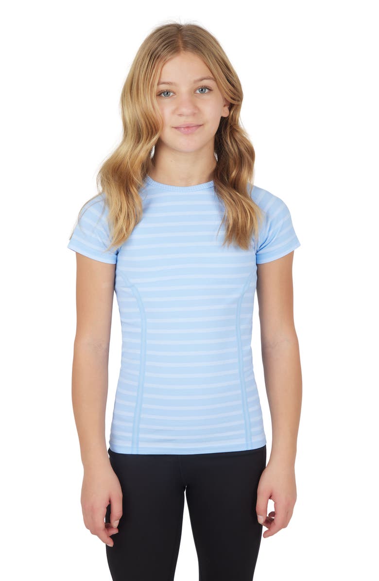 YOGALICIOUS Kids' Stripe Seamless Crewneck T-Shirt, Main, color,